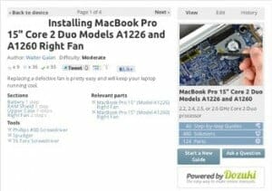 Instructions on how to replace MacBook Pro fan