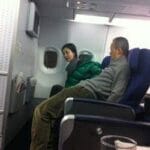 Wang Shi and Tian Pujun on the plane
