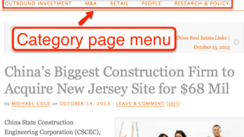 China real estate sector menu