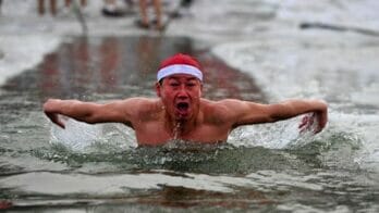 China frozen swimmer