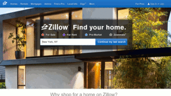 Zillow home page