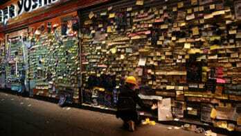Hong Kong shuttered shops