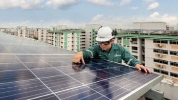 Solar panels on Singaporean rooftops