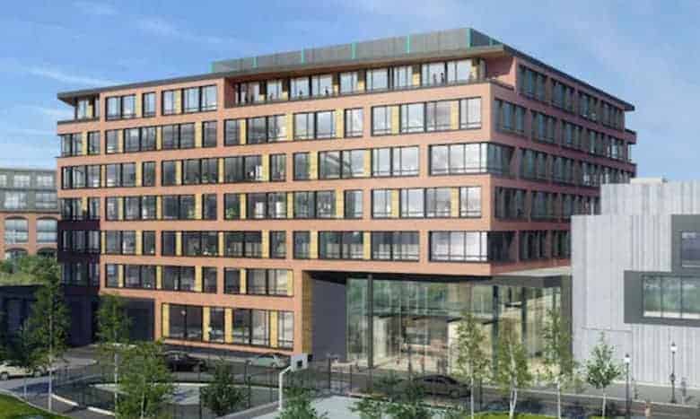 Rendering of Breakthrough’s life sciences property at 105 W. First St., Boston, MA