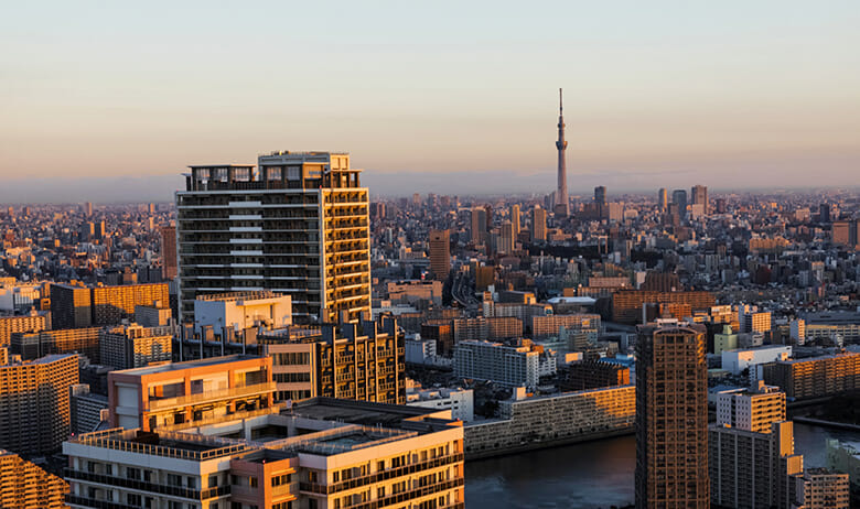 Tokyo housing skyline