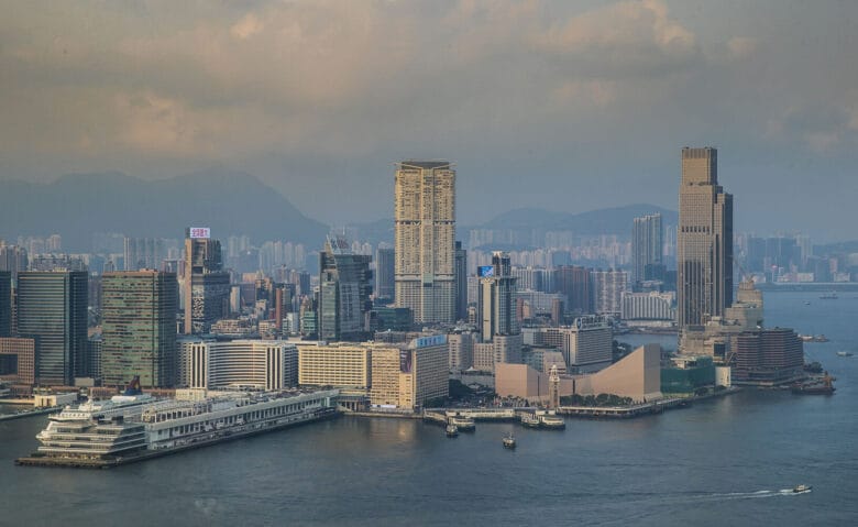 Tsim Sha Tsui and West Kowloon across the Victoria Harbour