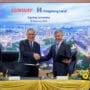 Sunway Group founder and chairman Jeffrey Cheah (2nd left) and Hongkong Land CEO Michael Smith (2nd right) seem please with the deal (Image: Hongkong Land)